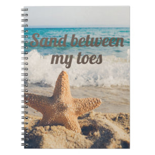 Carnet Starfish Sandy Beach Océan Sable entre orteils