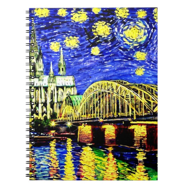 Carnet Starry Night Cologne Allemagne Cathédrale (Devant)