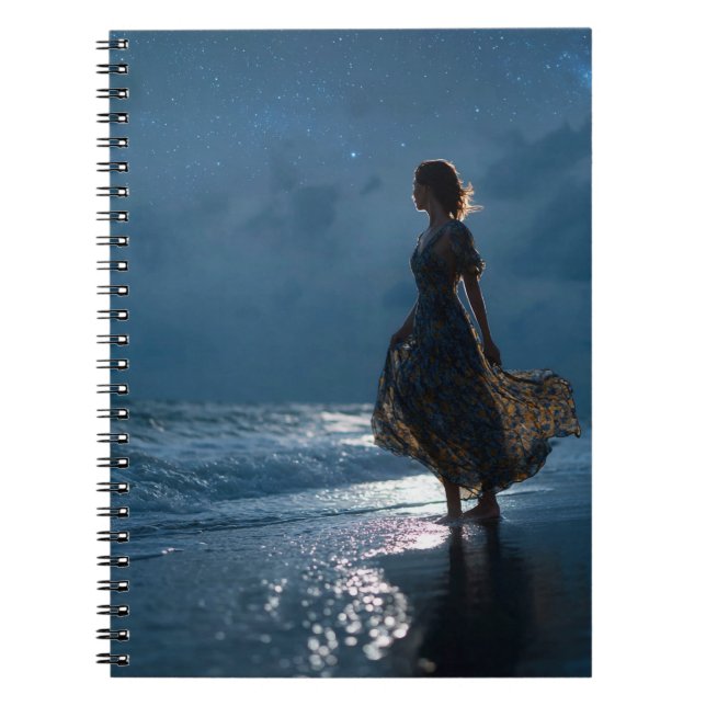 Carnet Starry Night Ocean Starlight Silhouette Art Notebo (Devant)