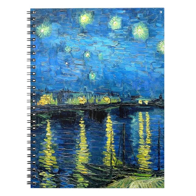 Carnet Starry Night Over the Rhone (1888) Van Gogh spiral (Devant)