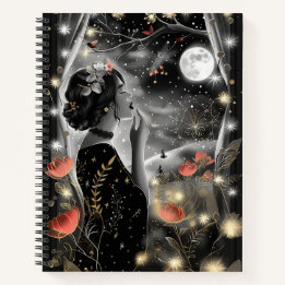 Carnet Stary Night Woman in Black Dress