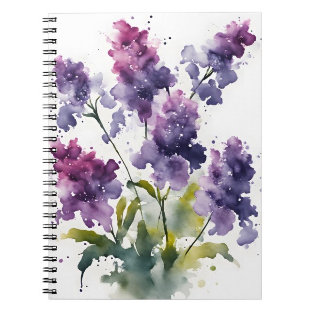 Carnet Statice - Fleurs à l'aquarelle (Devant)