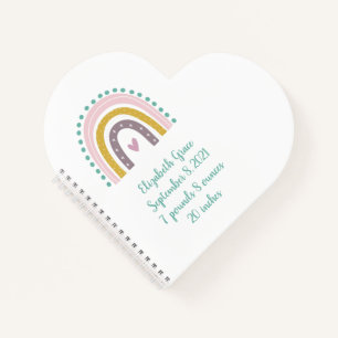 Carnet Statistiques de naissance arc-en-ciel rose sarcell