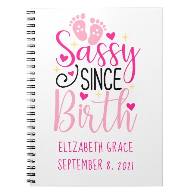 Carnet Statistiques de naissance Cœurs roses Bébé sassy d (Devant)