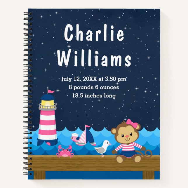 Carnet Statistiques de naissance de la marine rose de sin (Devant)