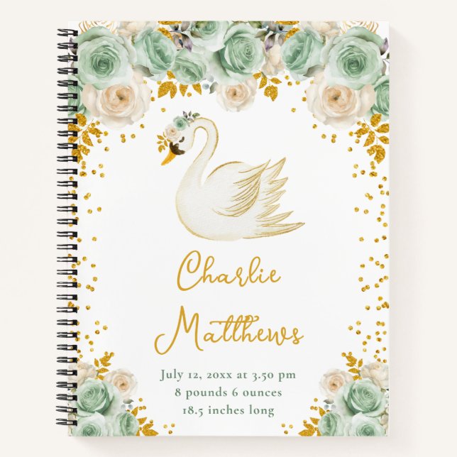 Carnet Statistiques de naissance de Swan Sage Green et Go (Devant)