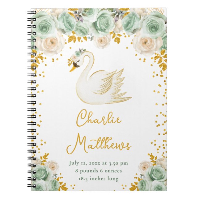 Carnet Statistiques de naissance de Swan Sage Green et Go (Devant)