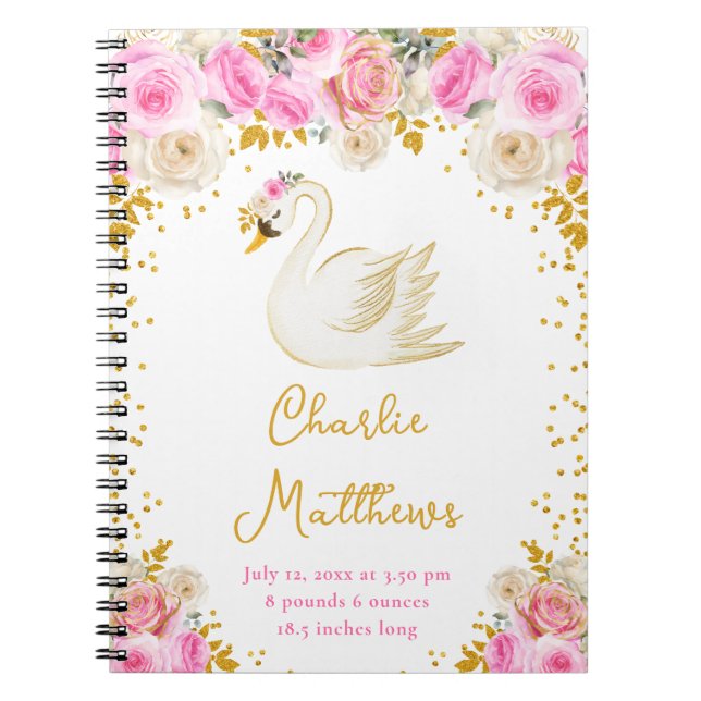 Carnet Statistiques de naissance des Roses de cygne rose  (Devant)