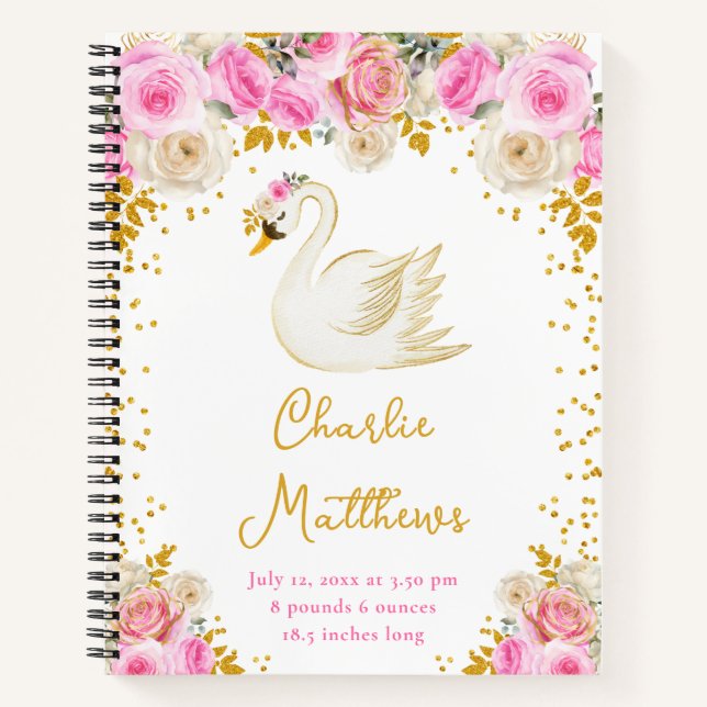 Carnet Statistiques de naissance des Roses de cygne rose  (Devant)