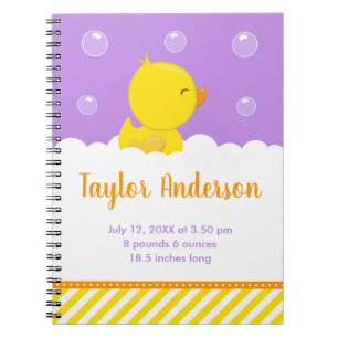 Carnet Statistiques de naissance en caoutchouc Ducky Jaun