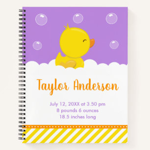 Carnet Statistiques de naissance en caoutchouc Ducky Jaun