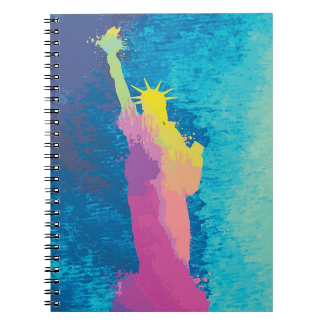 Carnet Statue d'aquarelle de la liberté (Devant)