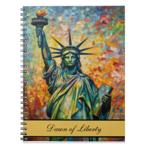 Carnet Statue de la Liberté colorée personnalisée Art de