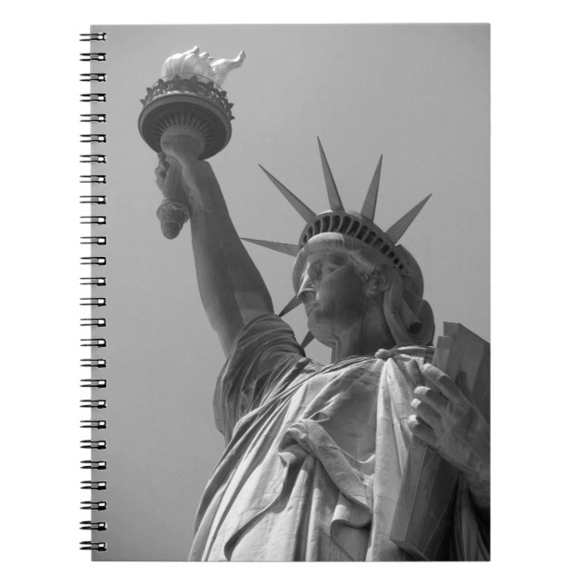 Carnet Statue noire et blanche de Liberty New York (Devant)