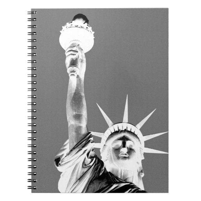 Carnet Statue noire et blanche de Liberty New York City (Devant)