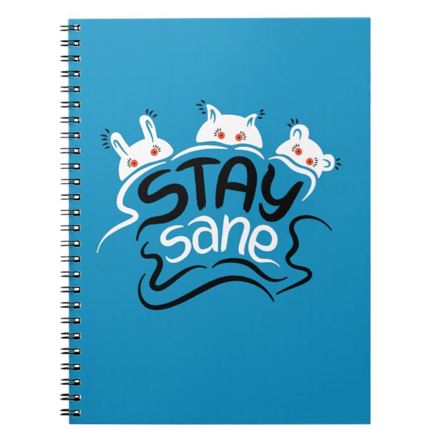 Carnet Stay Sane Funny Madness Typographie (Devant)