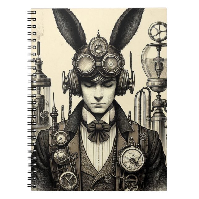 Carnet Steampunk Homme avec oreilles (Devant)