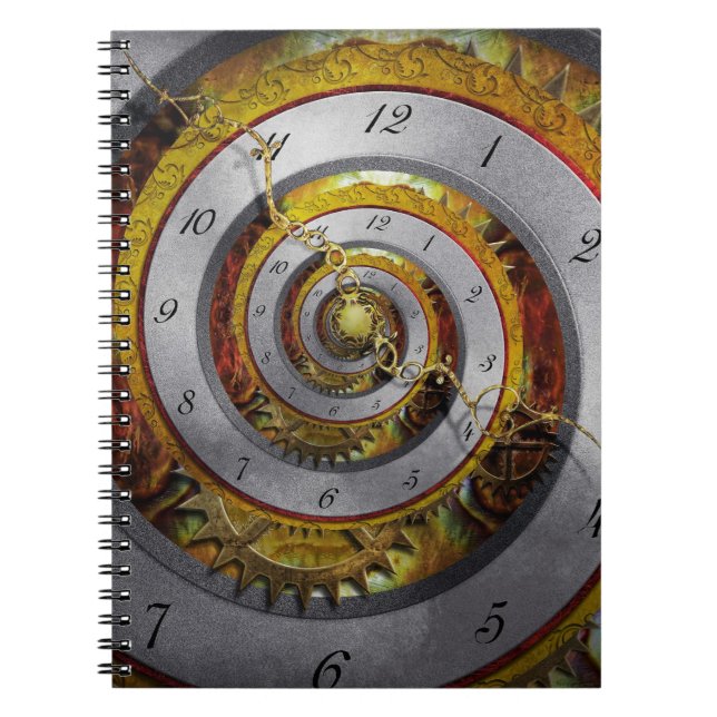 Carnet Steampunk - spirale - temps infini (Devant)