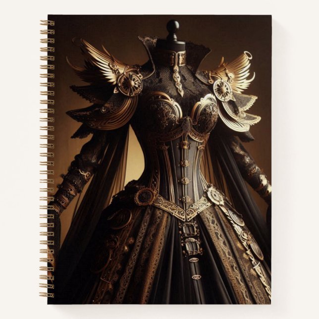 Carnet Steampunk Victorian Black and Gold Empress Gown (Devant)