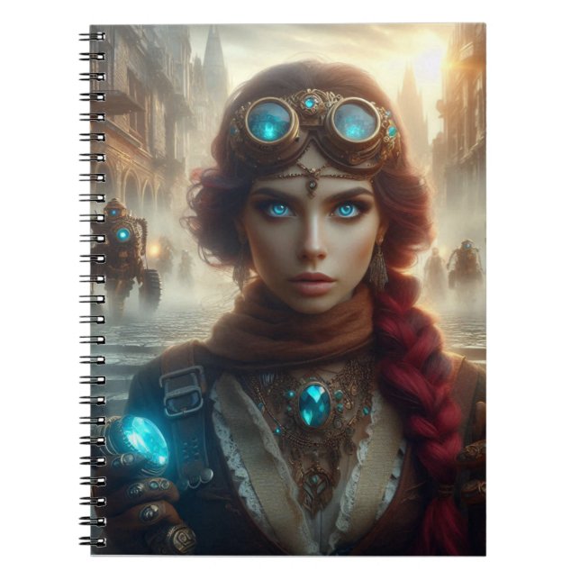 Carnet Steampunk Victorian Industrial Lady Aventuentures (Devant)