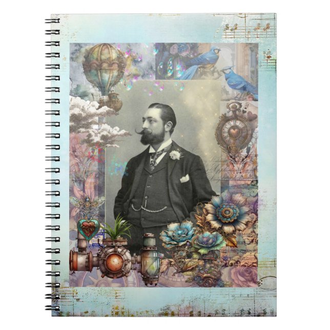 Carnet Steampunk Victorian Man et son rêve. (Devant)