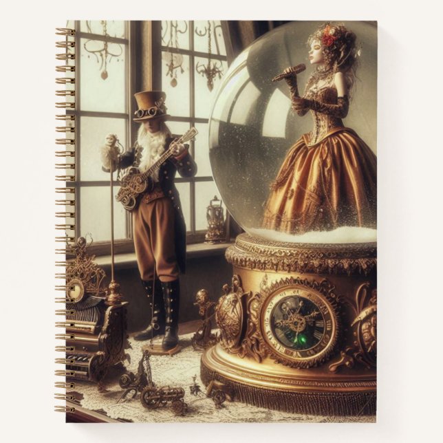 Carnet Steampunk Victorian Music Snow Globe (Devant)
