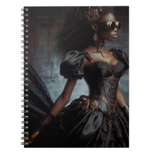 Carnet Steampunk Vintage Victorian Lady Black Raven
