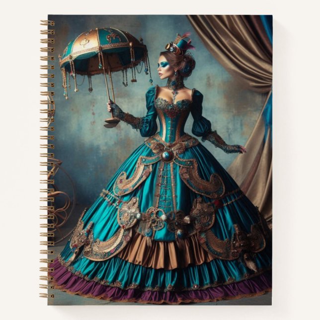 Carnet Steampunk Vintage Victorian Lady Circus (Devant)