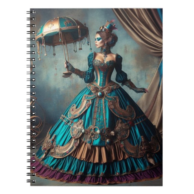 Carnet Steampunk Vintage Victorian Lady Circus (Devant)