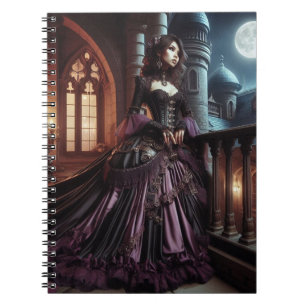 Carnet Steampunk Vintage Victorian Purple Lady