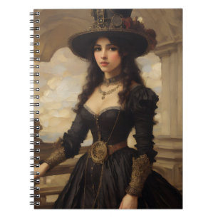 Carnet Steampunk Woman Portrait Art