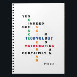 Carnet STEM Oui En Effet Elle Peut Motiver<br><div class="desc">STEM Oui En effet, elle peut carnet de motivation avec verset de la Bible chrétienne PERTOMISABLE. Ce Carnet de motivation montre les mots SCIENCE, TECHNOLOGIE, INGÉNIERIE et MATHÉMATIQUES - aka STEM - combinés dans un concept de mots croisés original avec la citation motivationnelle inspirante OUI EN EFFET ELLE LE PEUT...</div>