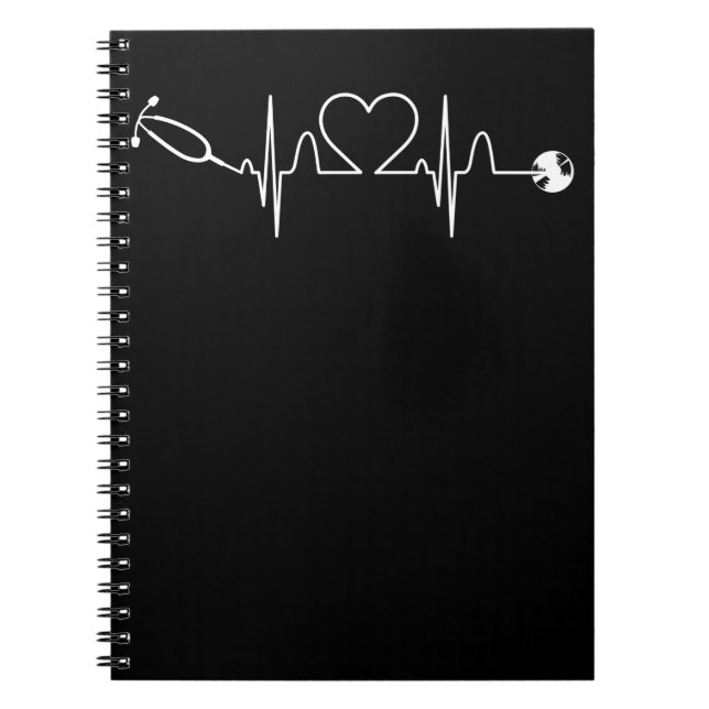 Carnet Stethoscope EKG Heartbeat Nurse Heart Hospital (Devant)