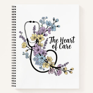 Carnet Stéthoscope Floral Cœur de Soins Cadeau pour Infir
