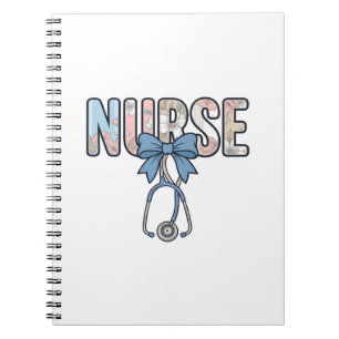 Carnet Stéthoscope Nurse Bow Floral Vintage