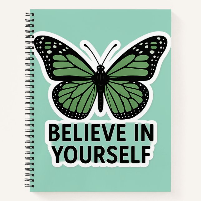 Carnet Sticker Motivation Papillon Vert (Devant)
