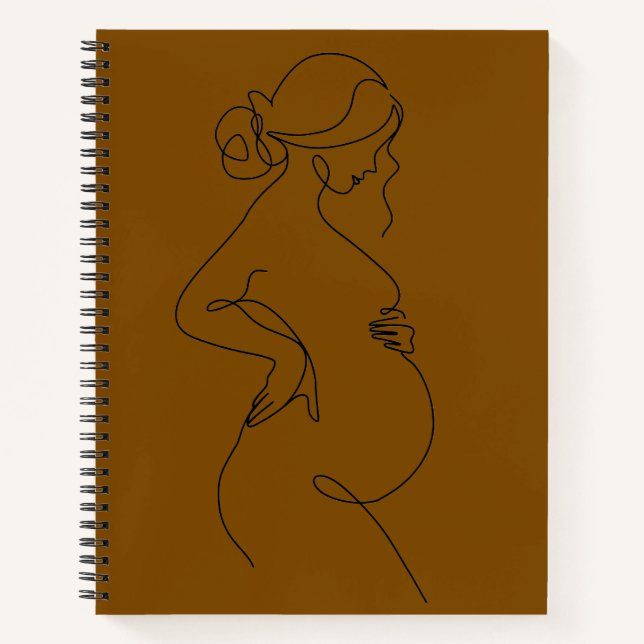 Carnet Sticker Silhouette de grossesse minimaliste - Art  (Devant)