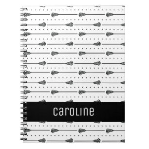 Carnet Sticks noirs de crosse blanche et Motif de lignes 