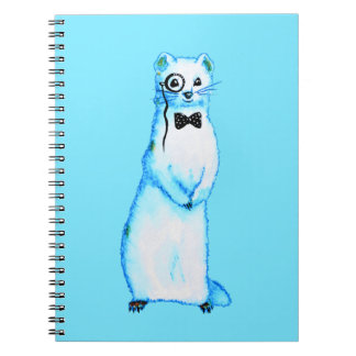 Carnet Stoat blanc Ermine Cute Ferret Lover Art