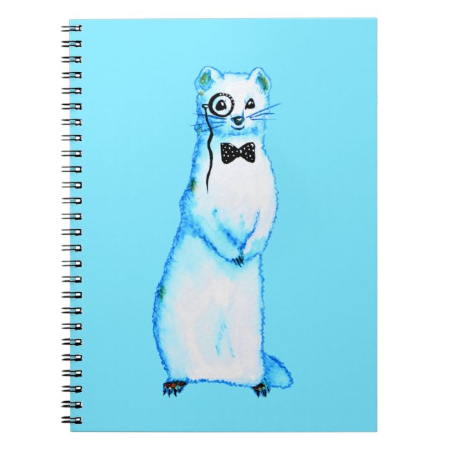 Carnet Stoat blanc Ermine Cute Ferret Lover Art (Devant)