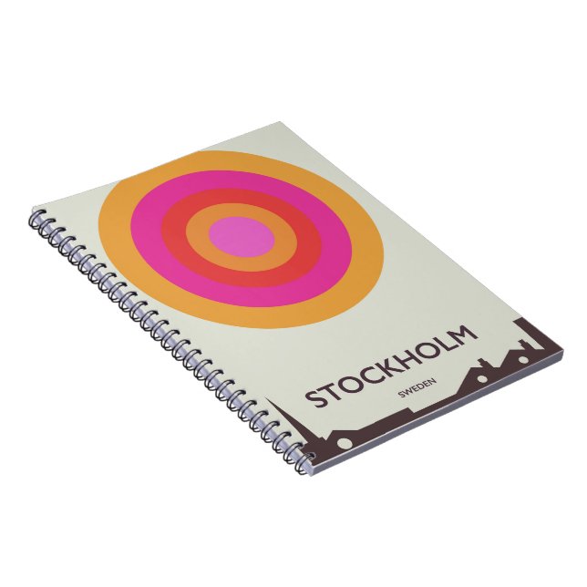 Carnet Stockholm, Suède affiche de voyage vintage. (Côté Droit)