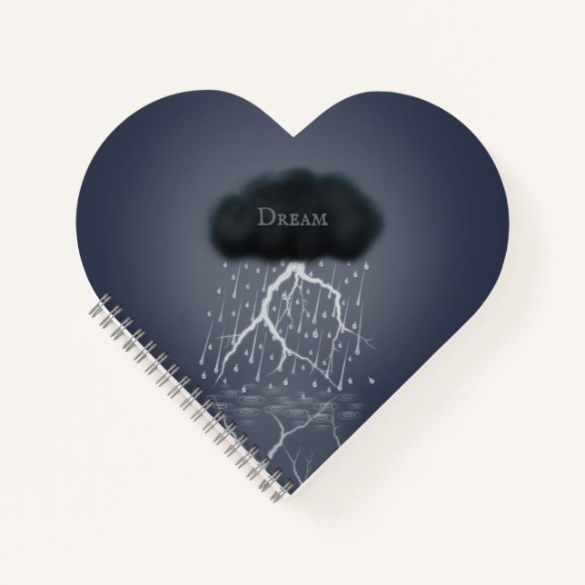 Carnet Storm Cloud Lightning & Rain Surreal Personnalisé (Devant)