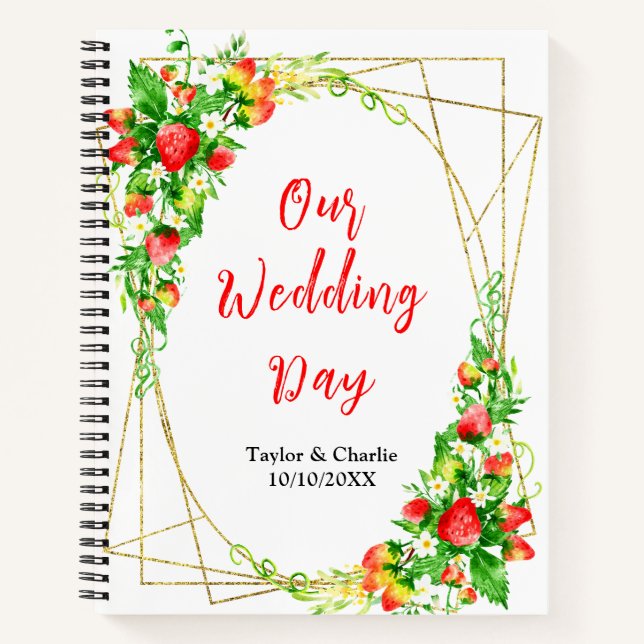 Carnet Strawberries and Daisies Wedding Planner (Devant)