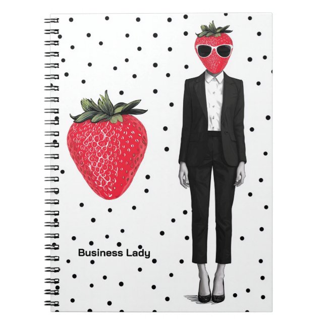 Carnet Strawberry Business Lady Notebook – Cute Fashion F (Devant)