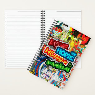 Carnet Streetart Graffiti Amour Maison Cœur Coloré Funky