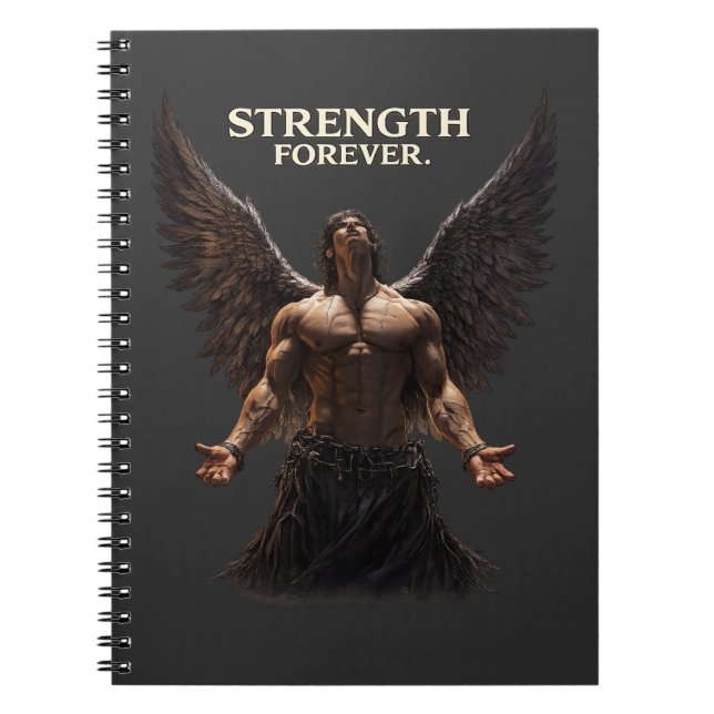 Carnet Strength Forever Dark Angel Design – Motivational  (Devant)
