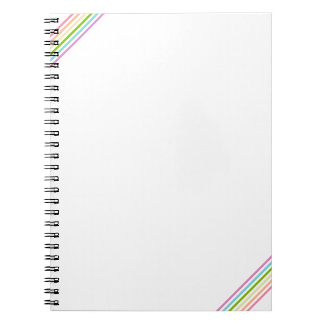 Carnet Striped Template Trend Colors Pink Yellow Blue (Devant)