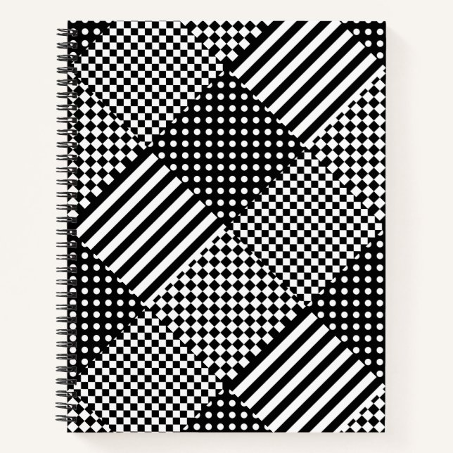 Carnet Stripes Check Harlequin Pois Conception mixte (Devant)
