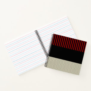 Carnet Stripes Color Pop - Rouge & Crème