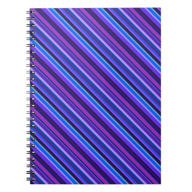 Carnet stripes en bleu et purple (Devant)